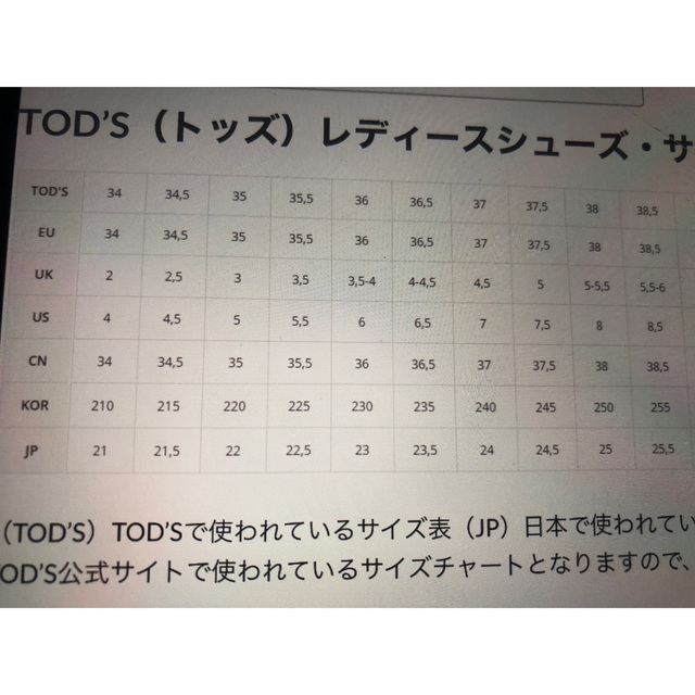 【未使用保管品】トッズ　TOD'S サイズ表記「36 1/2」23.5センチ