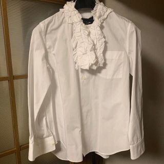 COMME des GARCONS エプロン フリル ブラウス シャツ 白