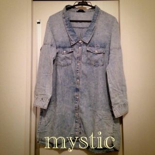 ミスティック(mystic)のmysticデニムシャツワンピ(ひざ丈ワンピース)