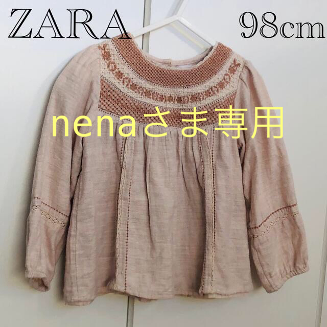 ZARA KIDS(ザラキッズ)のZARA 刺繍ブラウス　2-3歳　98cm キッズ/ベビー/マタニティのキッズ服女の子用(90cm~)(ブラウス)の商品写真