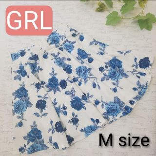 グレイル(GRL)のGRL リボンデザイン花柄フレアスカート　Mサイズ(ひざ丈スカート)