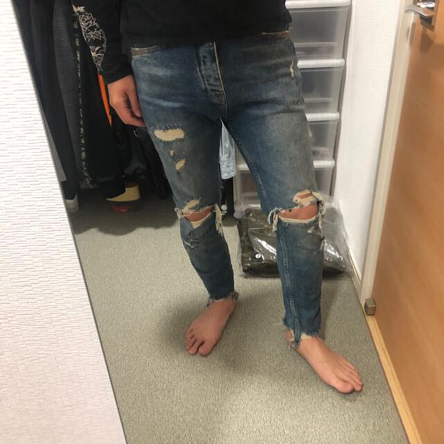 ZARA ストレッチ　ダメージデニム　30