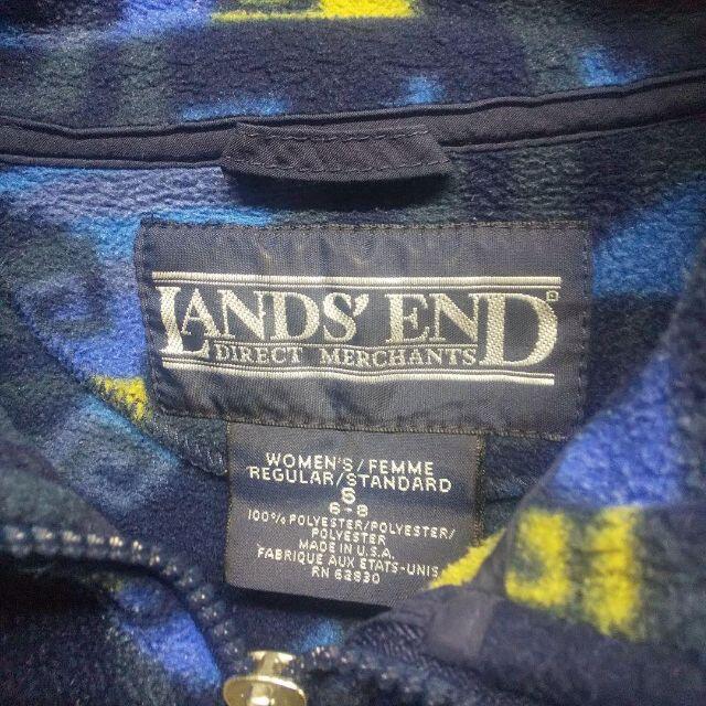 LANDS'END - USA製 LANDS END / ランズエンド フリース 総柄90s