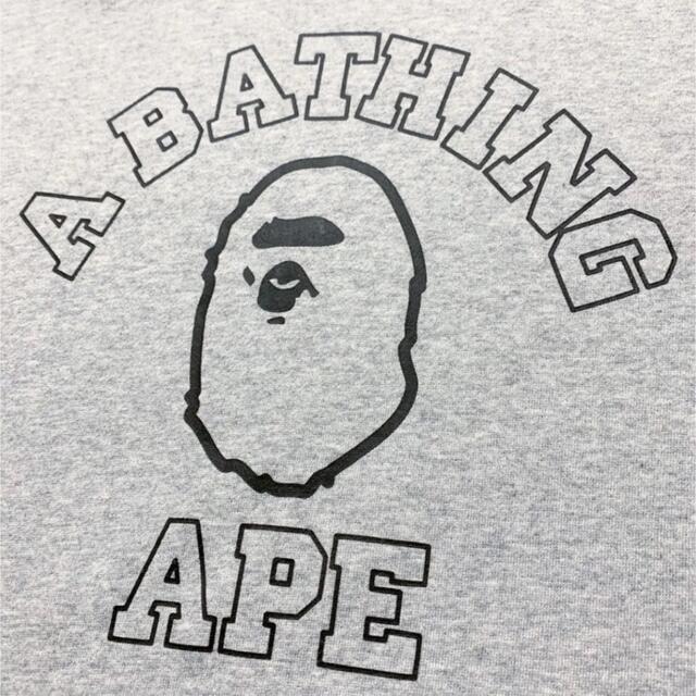 A BATHING APE(アベイシングエイプ)の☆未使用 エイプ APE 裏起毛 ロゴ スウェット パーカー フーディー グレー メンズのトップス(パーカー)の商品写真