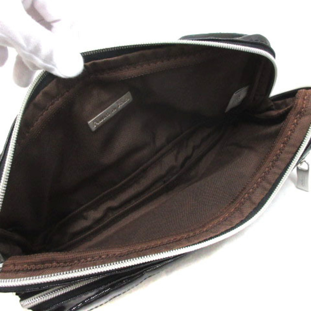 Orobianco(オロビアンコ)のオロビアンコ エナメル レザー ボディバッグ ウエストバッグ 黒 ブラック 鞄 メンズのバッグ(ボディーバッグ)の商品写真