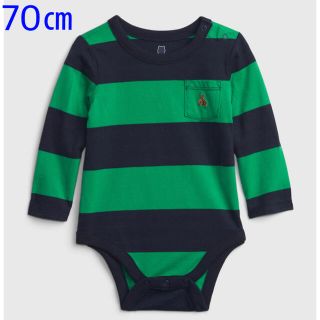 ベビーギャップ(babyGAP)の『新品』babyGap organic cotton長袖ボディ70㎝(肌着/下着)