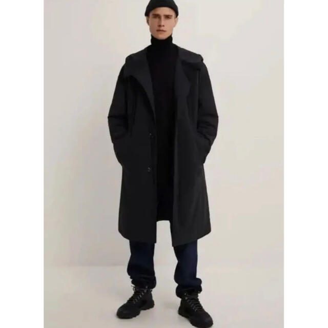ZARA(ザラ)のZARA ザラ フード付きキルティングコート 2020AW メンズのジャケット/アウター(ステンカラーコート)の商品写真