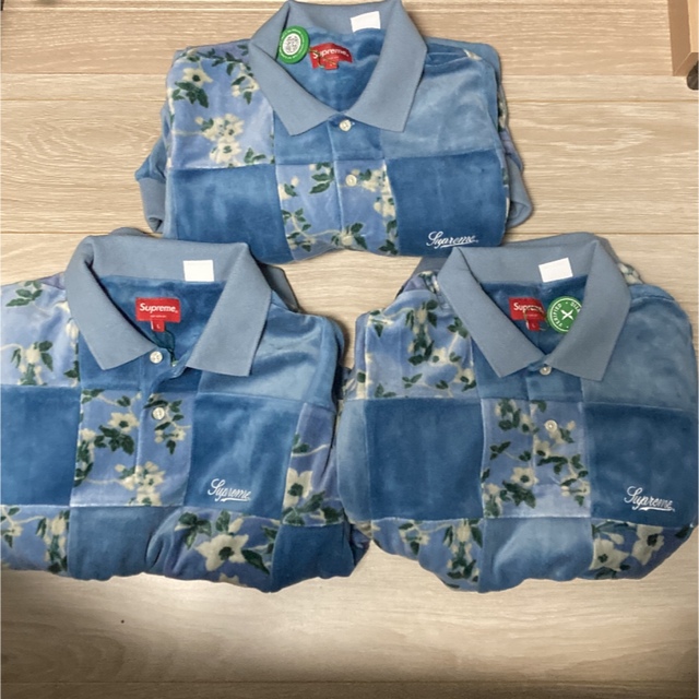 supreme Floral Patchwork Velour L/S Polo | remark-exclusive.com