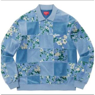 シュプリーム(Supreme)のsupreme Floral Patchwork Velour L/S Polo(ポロシャツ)