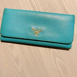 プラダ(PRADA)のPRADA 長財布　ブルー　箱付(財布)