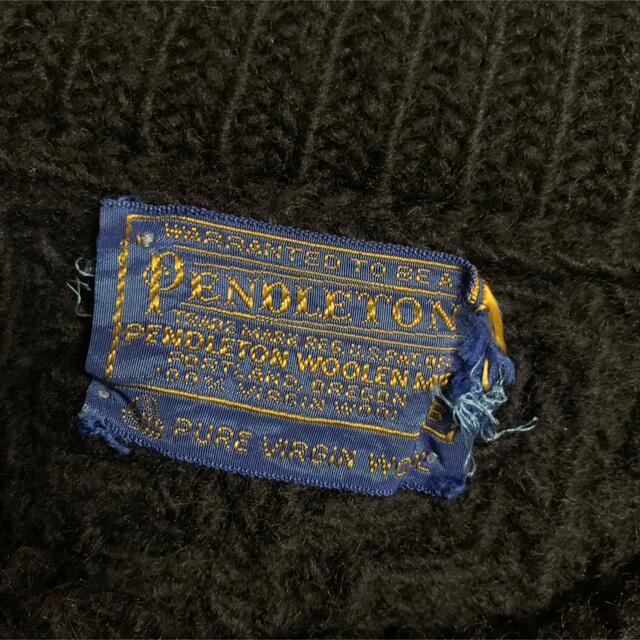 PENDLETON(ペンドルトン)の【希少】PENDLETON ペンドルトン 60s ケーブルニット 厚手　黒 メンズのトップス(ニット/セーター)の商品写真