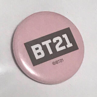 ボウダンショウネンダン(防弾少年団(BTS))のBT21 缶バッジ ロゴ BTS ピンク(キャラクターグッズ)