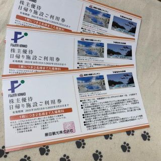 ラクマパック　3枚6名様分　ユネッサン　下田海中水族館　藤田観光　株主優待券(遊園地/テーマパーク)