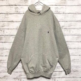 90s ポロバイラルフローレン ジップアップパーカー 刺繍ロゴ 紫 メンズXL