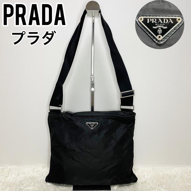 使用感がとてもある １美品　PRADA プラダ　ショルダーバッグ　ブラック　斜め掛け　肩掛け　黒色