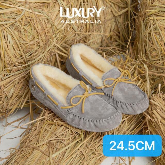 新品】LUXURY UGG アグ 天然ウール防水 モカシン ダコタ24cm www