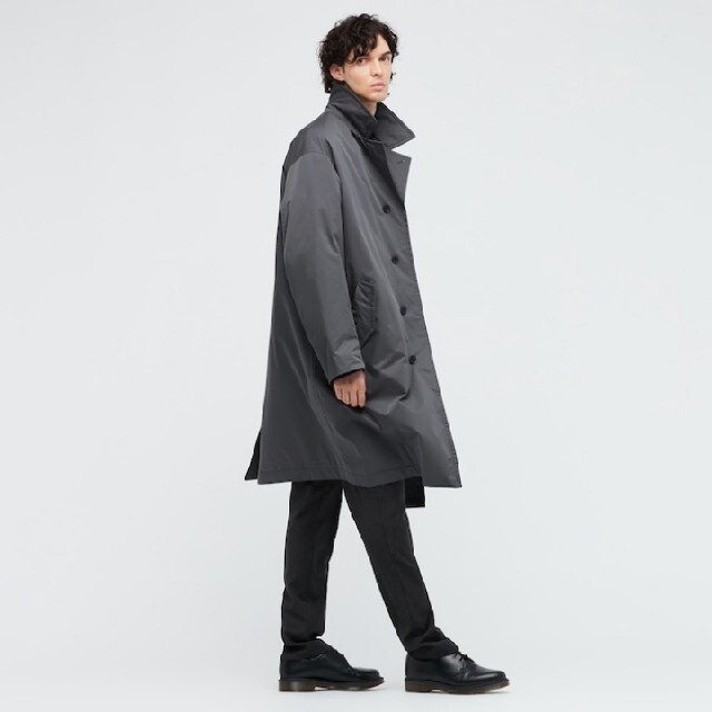 UNIQLO +J　パデッドオーバーサイズステンカラーコート　黒　L