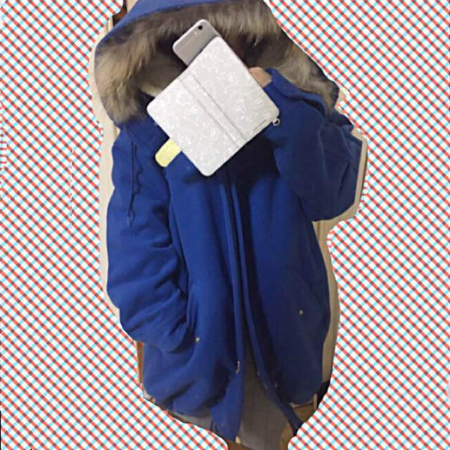 LOWRYS FARM(ローリーズファーム)のLOWRYS FARM青色のモッズコート レディースのジャケット/アウター(モッズコート)の商品写真