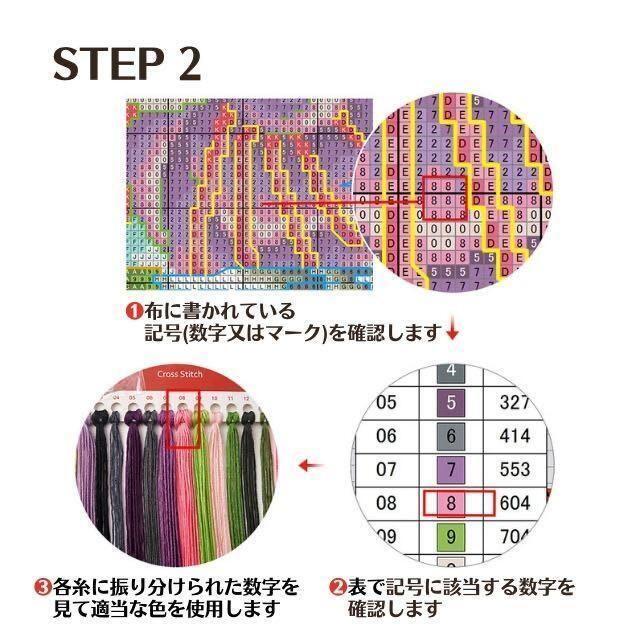 クロスステッチ 初心者 刺繍キット スターターキット 絵画 DIY 刺繍枠 青 ハンドメイドの素材/材料(その他)の商品写真