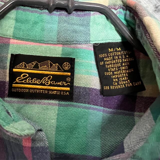 Eddie Bauer(エディーバウアー)の60s eddie bauer エディーバウアー ネルシャツ チェック 黒タグ メンズのトップス(シャツ)の商品写真