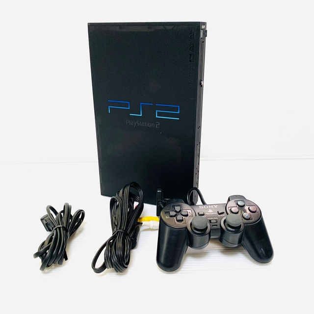 PlayStation2(プレイステーション2)のPlayStation2 SCPH-50000ミッドナイトブラック エンタメ/ホビーのゲームソフト/ゲーム機本体(家庭用ゲーム機本体)の商品写真