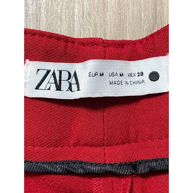 ZARA(ザラ)のZARA フルレングスパンツ レッド Mサイズ 新品未使用 レディースのパンツ(カジュアルパンツ)の商品写真