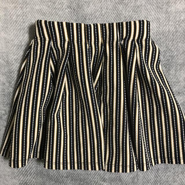 ZARA KIDS(ザラキッズ)の値下げ　美品　ZARA KIDS スカート　春　120 レトロ　ストライプ キッズ/ベビー/マタニティのキッズ服女の子用(90cm~)(スカート)の商品写真