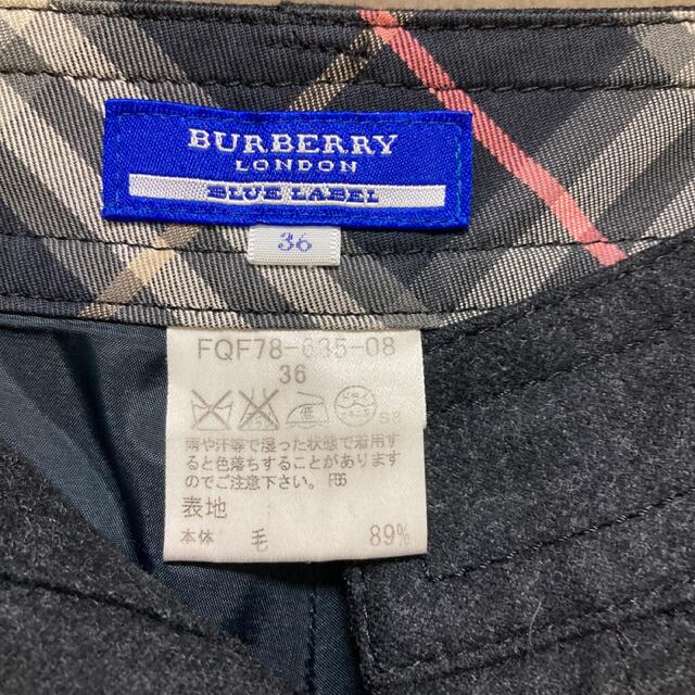 BURBERRY BLUE LABEL(バーバリーブルーレーベル)のバーバリー　ウールカシミヤ混　膝丈ハーフパンツ レディースのパンツ(カジュアルパンツ)の商品写真