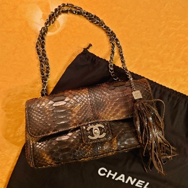 蛇皮　CHANELヴィンテージ　希少　レア!