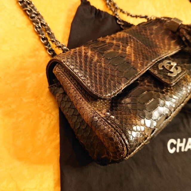 CHANEL(シャネル)のお値下げ❣️レア❣️CHANELショルダーバッグ パイソンレザーバッグ レディースのバッグ(ショルダーバッグ)の商品写真