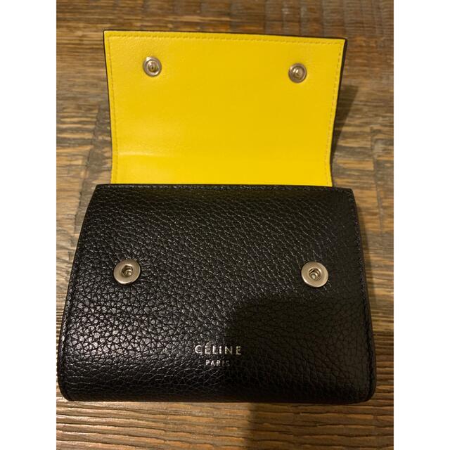 CELINE♡三つ折り財布　ブラック×イエロー