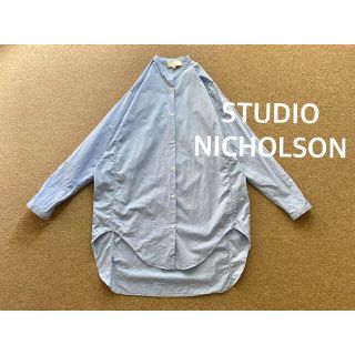 STUDIO NICHOLSON バンドカラーシャツ ノーカラー シャツの通販