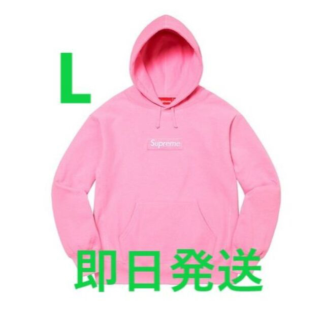 Supreme Boxlogo Hooded Sweatshirt Pink LLカラー