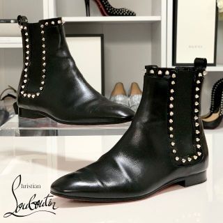 クリスチャンルブタン(Christian Louboutin)の3638 クリスチャンルブタン レザー スパイク サイドゴア ショートブーツ(ブーツ)