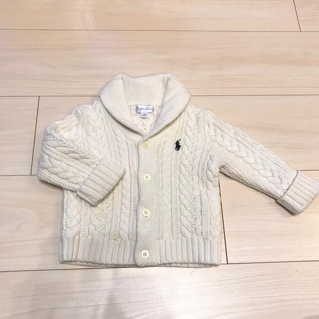 Ralph Lauren(ラルフローレン)のラルフローレン　ケーブルニット　カーディガン　75cm キッズ/ベビー/マタニティのベビー服(~85cm)(カーディガン/ボレロ)の商品写真