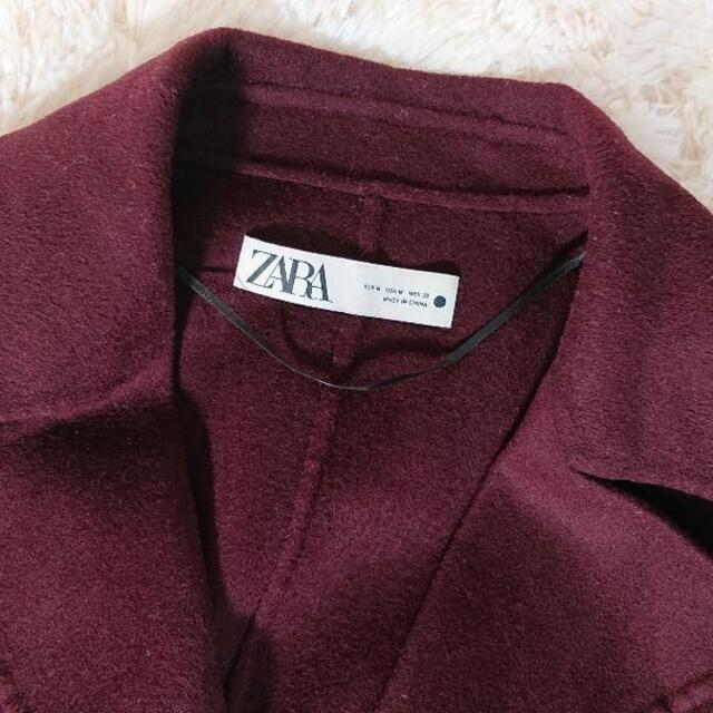 ZARA(ザラ)のZARA ローブロングコート パープル系 M 美品 大人 コーデ 希少カラー レディースのジャケット/アウター(ガウンコート)の商品写真