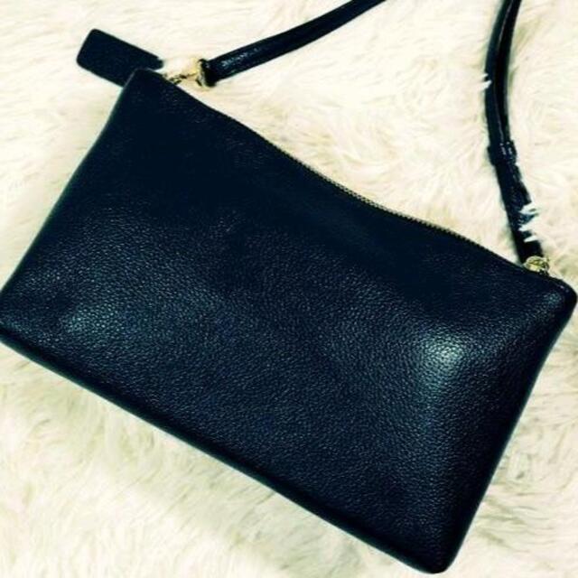 COACH - 美品 コーチ ショルダーバッグ ポーチ 2way ペブルドレザー レイラ 濃紺の通販 by MOMO｜コーチならラクマ