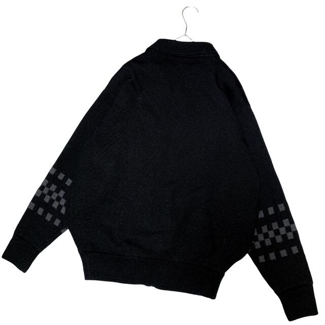 ニット/セーター柄ニット　ニットシャツ　総柄　刺繍　　ブルゾン　デザイン　ジャケット