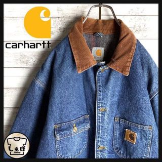 カーハート(carhartt)の【人気デザイン】USA製カーハート☆ワンポイントロゴ襟コーデュロイジャケット(Gジャン/デニムジャケット)