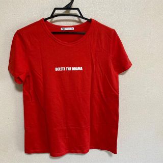 ザラ(ZARA)のZARA Tシャツ ザラ 赤 ロゴT(Tシャツ(半袖/袖なし))