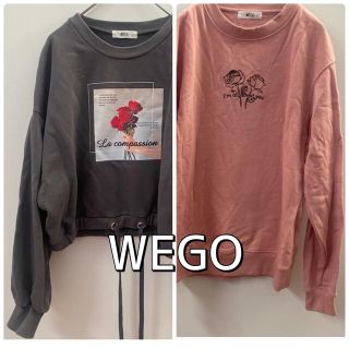 ウィゴー(WEGO)のWEGO ウィゴー　2枚まとめ売り　トレーナー　中高生人気　サイズFとS(Tシャツ/カットソー)