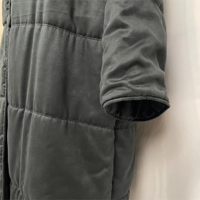 HANAE MORI(ハナエモリ)の中綿ロングコート　M ダークグレー　大きめサイズ　ゼブラ　白黒モノクロ　マダム レディースのジャケット/アウター(ロングコート)の商品写真