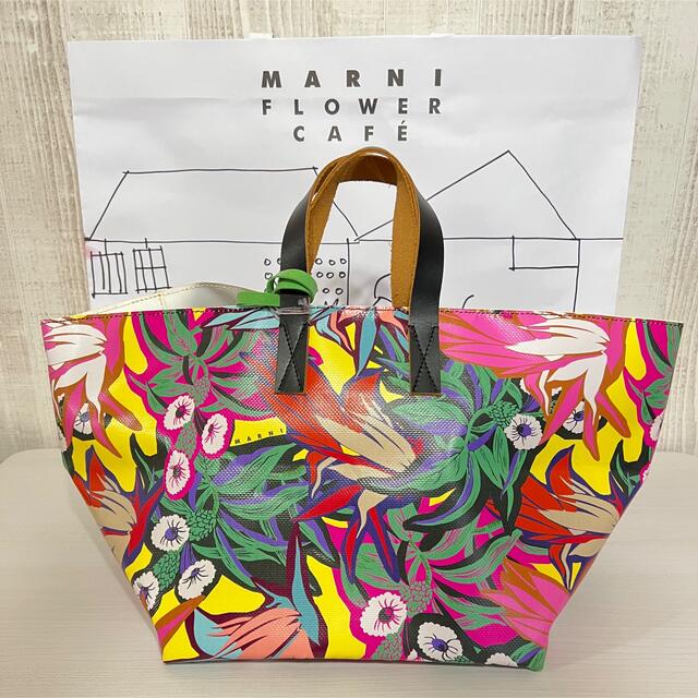 MARNI　マルニ　PVC　トートバッグ　 ショッピングバッグ　花柄