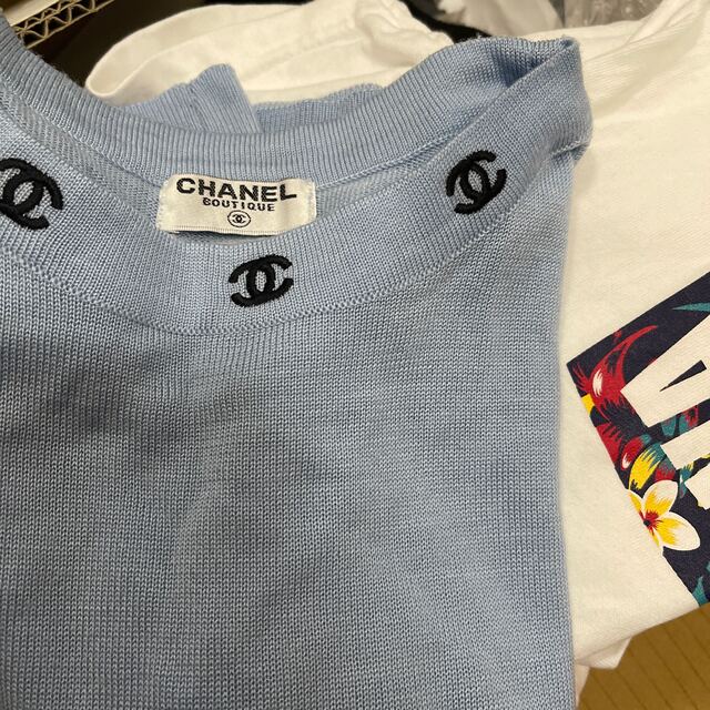 値下げちゅう！　★CHANEL★ 水色　サマーニット