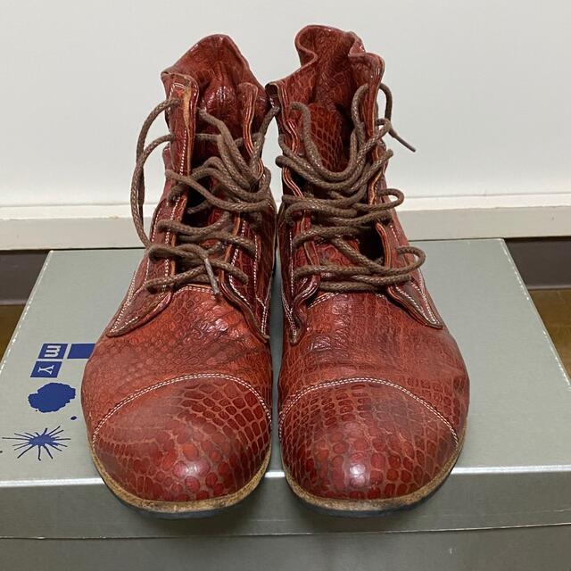 MIHARAYASUHIRO(ミハラヤスヒロ)のミハラヤスヒロ レースアップショートブーツ レンガ レザーブーツ 革靴 メンズの靴/シューズ(ブーツ)の商品写真