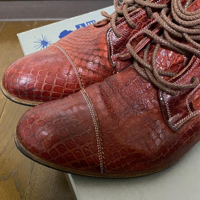 MIHARAYASUHIRO(ミハラヤスヒロ)のミハラヤスヒロ レースアップショートブーツ レンガ レザーブーツ 革靴 メンズの靴/シューズ(ブーツ)の商品写真