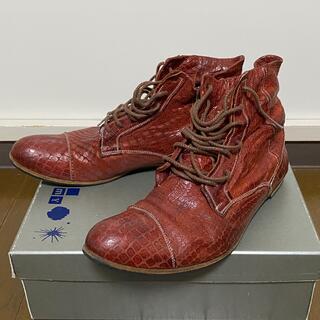 ミハラヤスヒロ(MIHARAYASUHIRO)のミハラヤスヒロ レースアップショートブーツ レンガ レザーブーツ 革靴(ブーツ)