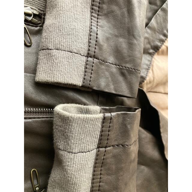 PRIDE(プライド)のPRIDE 合皮ニットミックスジャケット　36 ブラウン系　変形個性的オシャレ レディースのジャケット/アウター(ライダースジャケット)の商品写真
