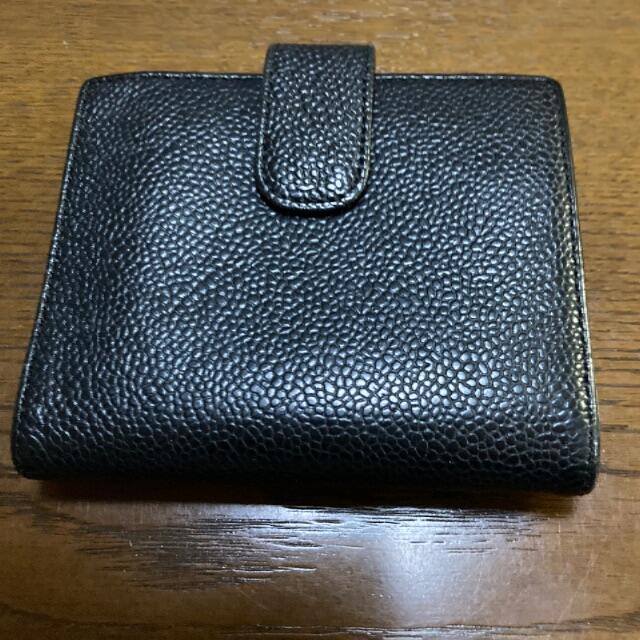 CHANEL♡キャビアスキン　黒　二つ折り財布　難あり　中古