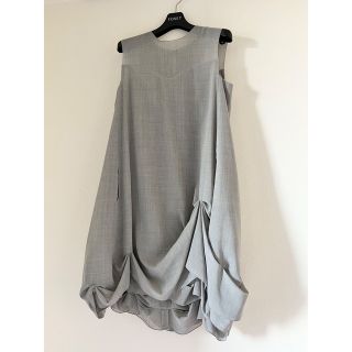 フォクシー(FOXEY)の【SALE】極美品 foxey ワンピース サイズ38 ソフィーグレー(ひざ丈ワンピース)